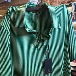 Marlboro Green and Black Striped Polo